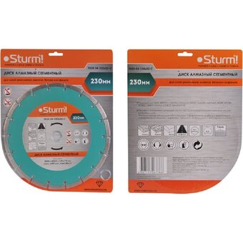  Алмазный диск Sturm! 9020-04-230x22-C сухая резка, сегментный 230мм 