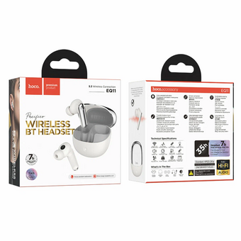  Наушники bluetooth HOCO EQ11 Pacifico true wireless молочный белый 