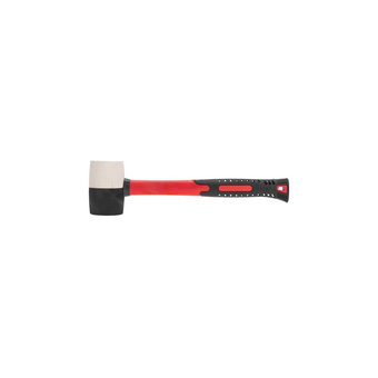  Киянка резиновая Kranz KR-12-8152 225 г, черно-белая, фибергласовая рукоятка 