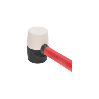  Киянка резиновая Kranz KR-12-8152 225 г, черно-белая, фибергласовая рукоятка 