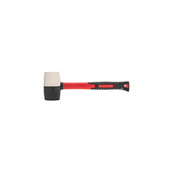  Киянка резиновая Kranz KR-12-8154 680 г, черно-белая, фибергласовая рукоятка 