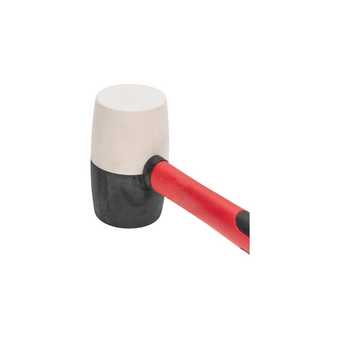 Киянка резиновая Kranz KR-12-8154 680 г, черно-белая, фибергласовая рукоятка 