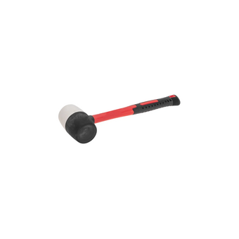  Киянка резиновая Kranz KR-12-8153 450 г, черно-белая, фибергласовая рукоятка 