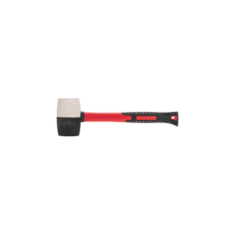  Киянка резиновая Kranz KR-12-8153 450 г, черно-белая, фибергласовая рукоятка 