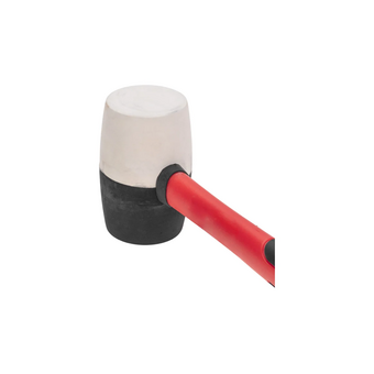 Киянка резиновая Kranz KR-12-8153 450 г, черно-белая, фибергласовая рукоятка 