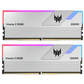  ОЗУ Acer Predator Vesta II RGB (Vesta2-32GB-6000-1R8-V6) (BL.9BWWR.366) 32Gb (2x16) DDR5 6000Mhz CL30 (30-38-38-76) 1.35V Silver 