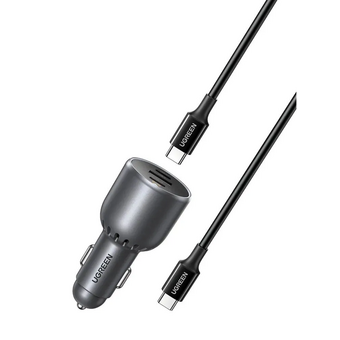  АЗУ UGREEN EC705 (55511) 130W 3-Port 2*USB-C PD+USB-A Fast Car Charger With Cable Black 