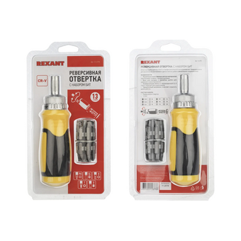  Отвертка реверсивная Rexant 12-4778 +13 предметов 