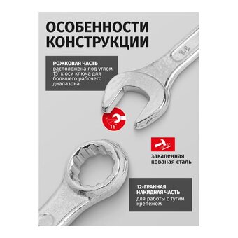  Набор ключей комбинированных WMC TOOLS WMC-5161MP(50005) 16 предметов 