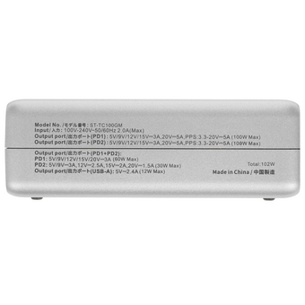  Зарядное устройство Satechi ST-TC100GM-EU Compact GaN Charger 100W Type-C PD Space Gray 