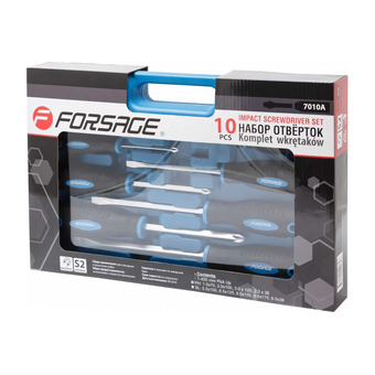  Набор отверток магнитных Forsage Profi (F-7010A(27178)) 10 предметов 