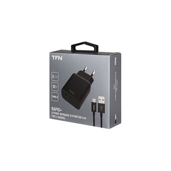  СЗУ TFN TFN-WCRPD12W2U03 Rapid 2.4A+TypeC black 