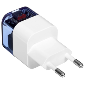  СЗУ HOCO C131A Platinum dual-port PD30W+QC3.0 transparent голубой 