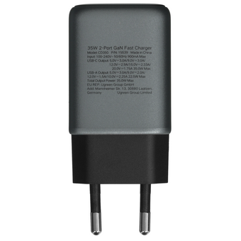  Зарядное устройство UGREEN CD350 (15539) Nexode 35W USB-A USB-C Wall Charger EU Gray 