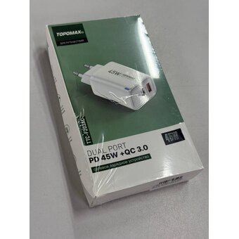  УЦ СЗУ TOPOMAX TTC-F203AC PD 45W, QC18W, USB-A, USB-C белый (плохая упаковка) 