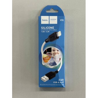  УЦ Дата-кабель HOCO X90 Cool silicone charging data cable for iP белый (плохая упаковка) 