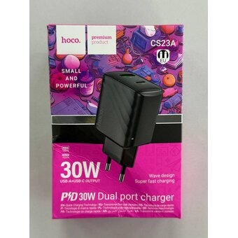  УЦ СЗУ HOCO CS23A Sunlight dual port PD30W+QC3.0 черный (плохая упаковка) 