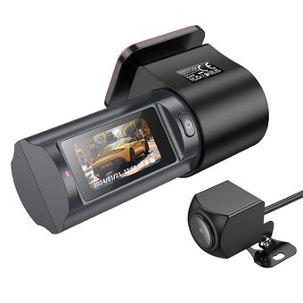  УЦ Видеорегистратор HOCO DV8 2K display hidden driving recorder with rear camera черный (плохая упаковка) 