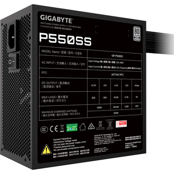  Блок питания Gigabyte P550SS 550W, 80+, Silver, не модульный, ATX 3.0 