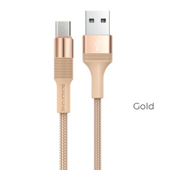  УЦ Дата-кабель BOROFONE BX21 Outstanding micro 1м (золотой) (плохая упаковка) 