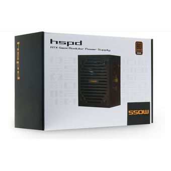  Блок питания HSPD HSI-500BS-BK 500W 80+ Bronze (ATX, 2.31, Semi-modular, 1x24(20+4)pin 550mm, 1xCPU*2 8(4+4)pin 600+150mm, 1xPCIe*2 
