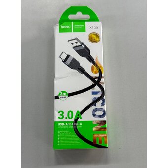  УЦ Дата-кабель HOCO X109 Energy silicone Type-C L=3M черный (плохая упаковка) 