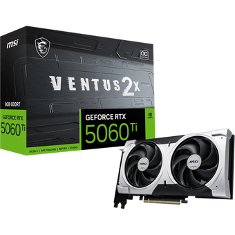  Видеокарта MSI Nvidia GeForce RTX 5060TI Ventus 2X OC (RTX 5060 Ti 8G Ventus 2X OC Plus) (602-V536-07S) 8ГБ, GDDR7, Ret 