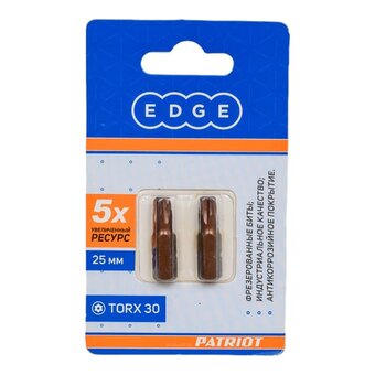 Бита EDGE by PATRIOT 818010022 T30 длина 25мм, 2шт в блистере 