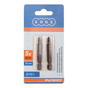  Бита EDGE by PATRIOT 818010029 PZ1 длина 50мм, 2шт в блистере 