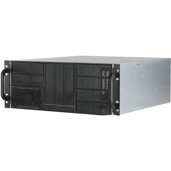  Корпус Procase RE411-D9H3-A-45 4U,9x5.25+3HDD,черный,без БП,глубина 450мм,MB ATX 12"x9,6" 