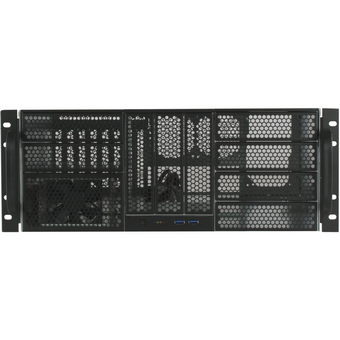  Корпус Procase RE411-D9H3-A-45 4U,9x5.25+3HDD,черный,без БП,глубина 450мм,MB ATX 12"x9,6" 