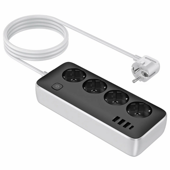  Сетевой фильтр HOCO AC21 Sunlight 4-bit (1C3A) desktop socket EU/GER черный 