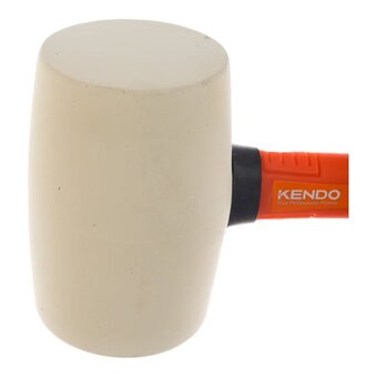  Киянка резиновая KENDO 25511 белая с фиберглассовой рукояткой 680 гр 