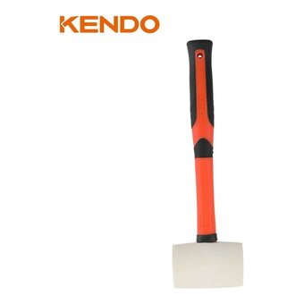 Киянка резиновая KENDO 25511 белая с фиберглассовой рукояткой 680 гр 