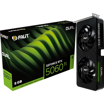  Видеокарта Palit RTX5060Ti Dual 8GB (NE7506T019P1-GB2062D) GDDR7 128bit 3xDP HDMI 2Fan RTL 