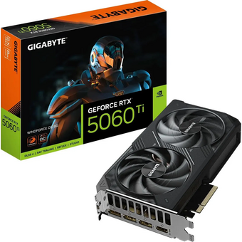  Видеокарта Gigabyte Nvidia GeForce RTX 5060TI Windforce OC (GV-N506TWF2OC-8GD 1.0) 8ГБ, GDDR7, Ret 