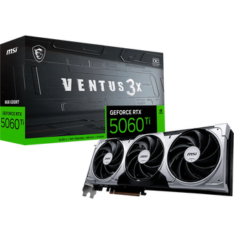  Видеокарта MSI Nvidia GeForce RTX 5060TI Ventus 3X OC (RTX 5060 Ti 8G Ventus 3X OC) 8ГБ, GDDR7, Ret 