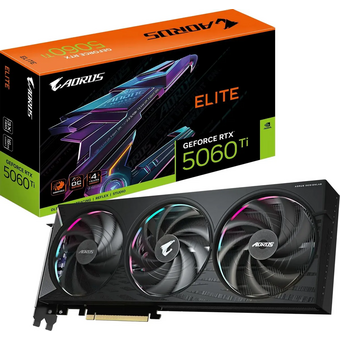 Видеокарта Gigabyte Nvidia GeForce RTX 5060TI Aorus Elite (GV-N506TAORUS E-16GD 1.0) 16ГБ, GDDR7, Ret 