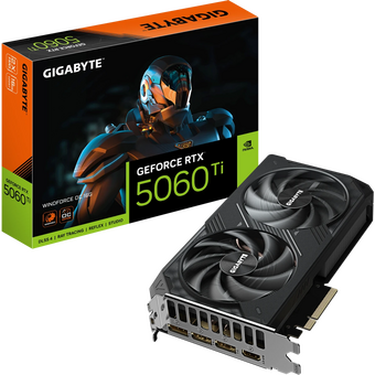  Видеокарта Gigabyte RTX5060Ti Windforce OC 16GB (GV-N506TWF2OC-16GD) GDDR7 128bit 3xDP HDMI 2Fan RTL 