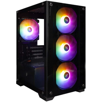  Корпус 1STPLAYER Firebase X2-M Black (X2-M-BK-4F1) / mATX / 4x120mm FRGB fans 