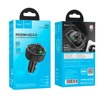  FM-Модулятор HOCO E82 Guerrero PD30W+QC3.0 черный 