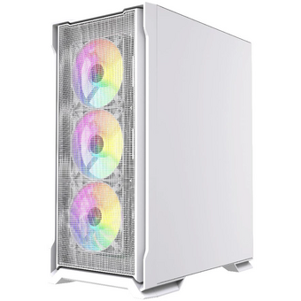  Корпус Powercase Mistral AZ4W ARGB (CMAZW-A4), Tempered Glass, 4x 120mm ARGB Fans, белый, ATX 