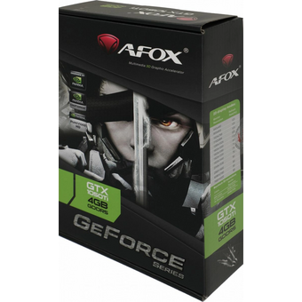  Видеокарта AFOX GTX1050Ti 4GB Gaming (AF1050TI-4096D5H7-V8/H2-V6) GDDR5 128Bit DVI/HDMI DP ATX Dual Fan RTL 