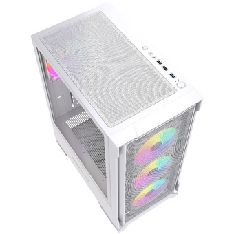  Корпус Powercase Mistral AZ4W ARGB (CMAZW-A4), Tempered Glass, 4x 120mm ARGB Fans, белый, ATX 