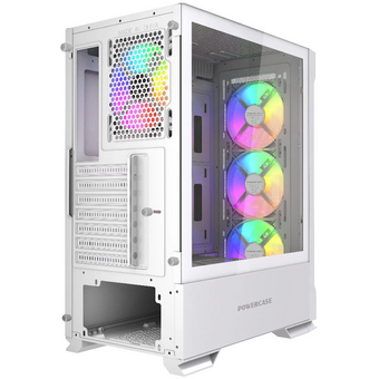  Корпус Powercase Mistral AZ4W ARGB (CMAZW-A4), Tempered Glass, 4x 120mm ARGB Fans, белый, ATX 