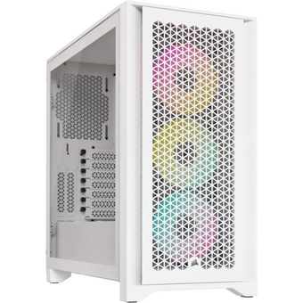  Корпус Corsair iCUE 4000D RGB Airflow (CC-9011241-WW) без БП , Midi-Tower, TG, 3x120mm 1xUSB-A 3.2, 1xUSB Type-C, E-ATX, ATX, mITX White 