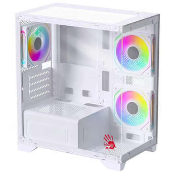  Корпус Bloody BD-CC103F (BD-CC103F-WH) белый без БП mATX 7x120mm 1xUSB2.0 1xUSB3.0 audio bott PSU 