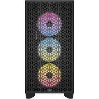  Корпус Corsair 3000D RGB Airflow (CC-9011255-WW) без БП , Midi-Tower, TG, 3x120mm 2xUSB-A 3.2, E-ATX, ATX, mITX Black 