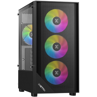  Корпус XASTRA A401M 4FRGB Black (A401M-4FC12F-BK) mATX/Mesh/half size TG / 4x120mm FRGB fans 
