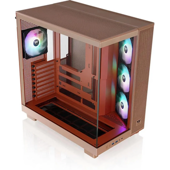 Корпус Thermaltake View 380 XL TG ARGB (CA-11E-00MGWN-00) Gravel Sand коричневый без БП E-ATX 2x120mm 2xUSB3.0 audio bott PSU 